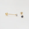 Amor Eterno - Broqueles Recto Mini Bebé / Aretes / Oro 10k / Azul - Imagen 6