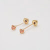 Amor Eterno - Broqueles Recto Mini Bebé / Aretes / Oro 10k / Golden - Imagen 7