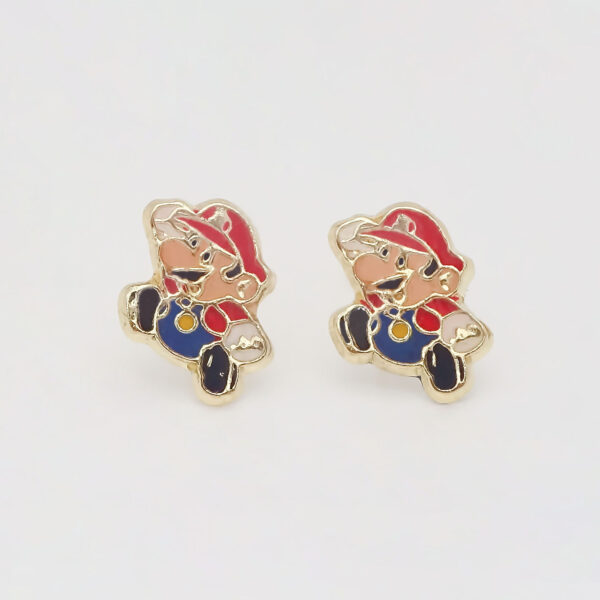 Amor Eterno - Broqueles Mario Bros / Aretes Oro 10k - Imagen 4