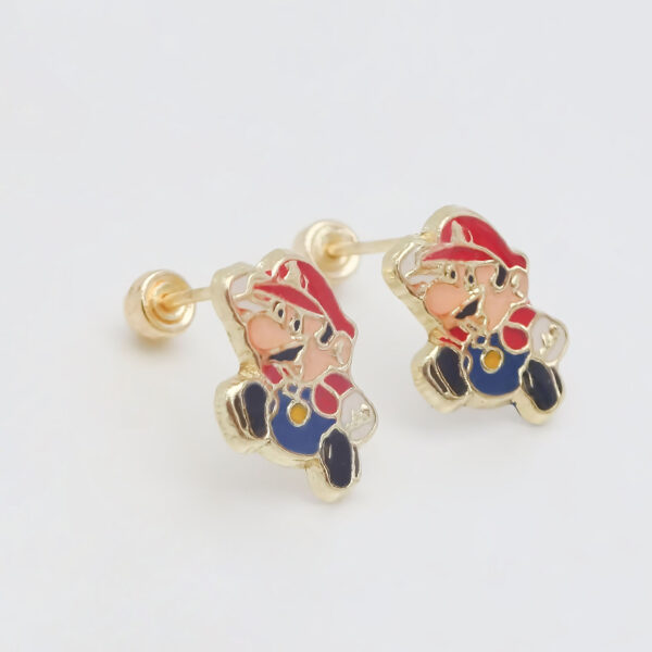 Amor Eterno - Broqueles Mario Bros / Aretes Oro 10k - Imagen 5