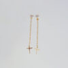 Amor Eterno - Aretes Largos / Oro Sólido 10k Cruz - Imagen 4