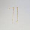 Amor Eterno - Aretes Largos / Oro Sólido 10k Cruz - Imagen 5