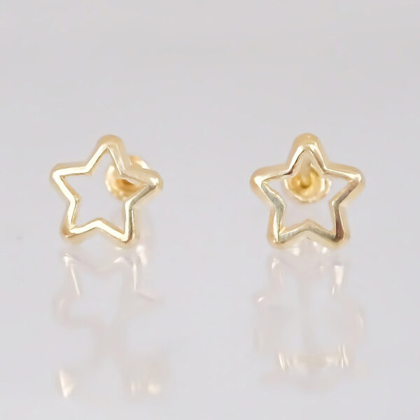 Amor Eterno - Broqueles Estrella Silueta / Aretes / Oro 10k - Imagen 5