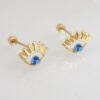 Amor Eterno - Broqueles / Ojo Turco Resaque Aretes Azul / Oro 10k - Imagen 4