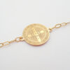 Amor Eterno - Pulsera Medalla Cruz San Benito Oro 10k Sólido - Imagen 4