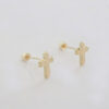 Amor Eterno - Broqueles Par Cruz / Aretes / Oro 10k - Imagen 5