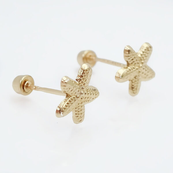 Amor Eterno - Broqueles Estrella Mar Mini / Aretes / Oro 10k - Imagen 4