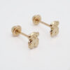 Amor Eterno - Broqueles / Aretes Osito Mini Bebé / Oro 10k - Imagen 5