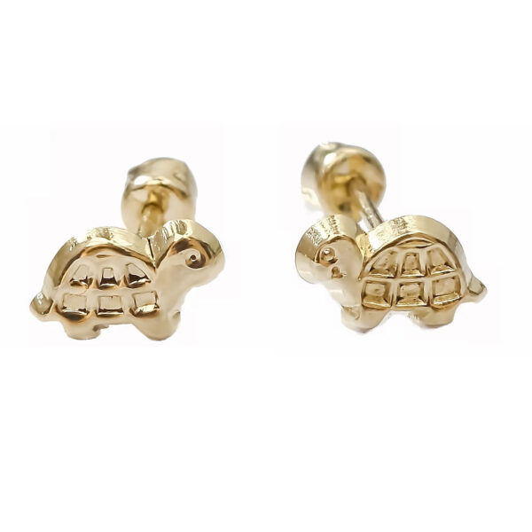 Amor Eterno - Broqueles Tortuga Mini Bebé / Aretes / Oro 10k