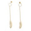 Amor Eterno - Aretes Largos / Oro Sólido 10k Pluma