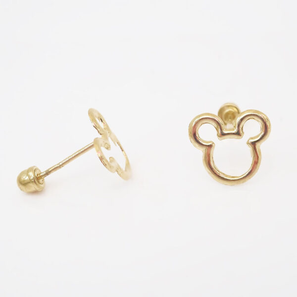 Amor Eterno - Broqueles Disney Silueta Mickey Aretes / Oro 10k - Imagen 5