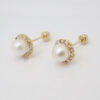 Amor Eterno - Broqueles Perla Diamantes/ Aretes Oro 10k - Imagen 6