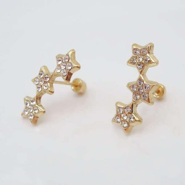 Amor Eterno - Broqueles Estrella Fugaz 15p* / Aretes Oro 10k - Imagen 6