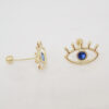 Amor Eterno - Broqueles Ojo Turco Pestañas Aretes / Oro 10k - Imagen 6