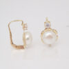 Amor Eterno - Arracada Flor Perla Diamante Aretes / Oro 10k - Imagen 6