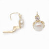 Amor Eterno - Arracada Flor Perla Diamante Aretes / Oro 10k - Imagen 8