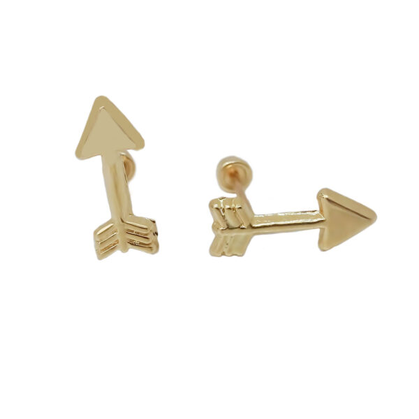 Amor Eterno - Broqueles Flecha / Aretes Oro 10k