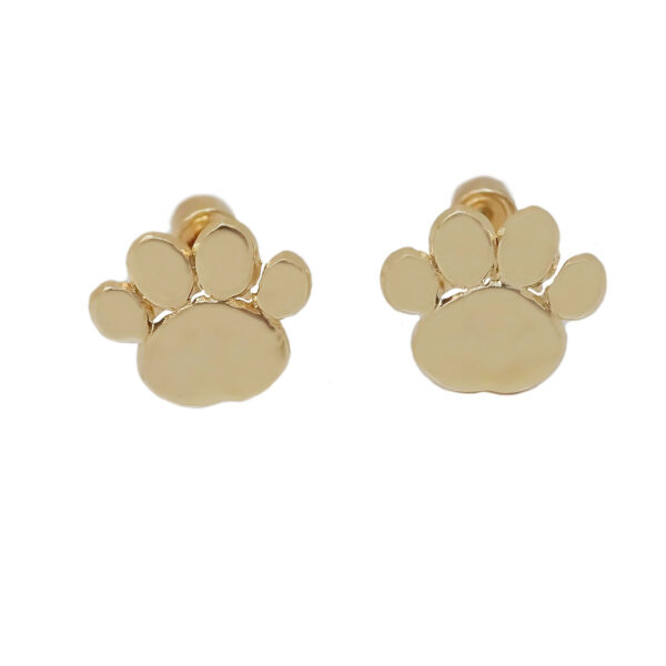 Amor Eterno - Broqueles Huella Perro Mascota Aretes Oro 10k