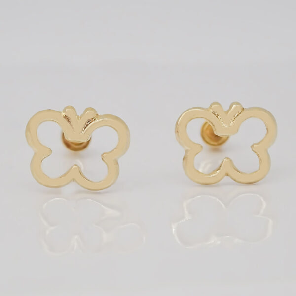 Amor Eterno - Broqueles / Mariposa Smile / Aretes Oro 10k - Imagen 3