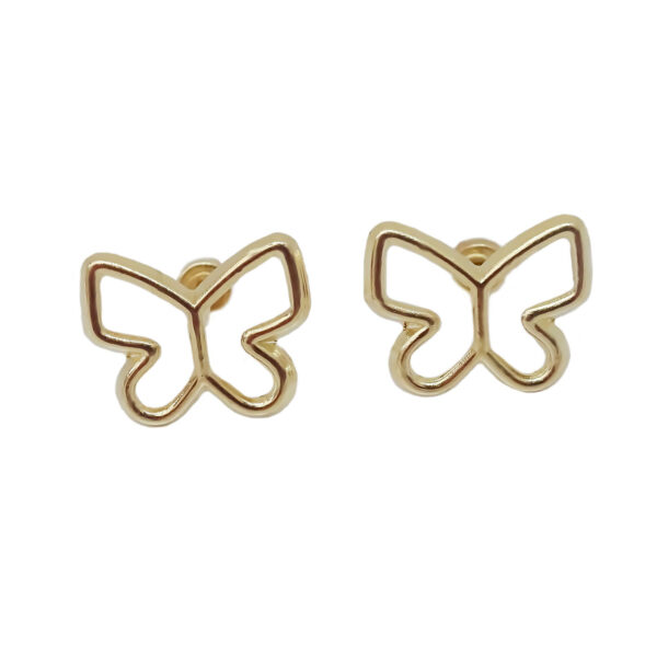 Amor Eterno - Broqueles Mariposa Minimalista Aretes Oro 10k