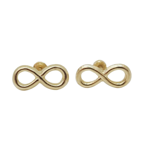 Amor Eterno - Broqueles / Infinito Liso / Aretes Oro 10k