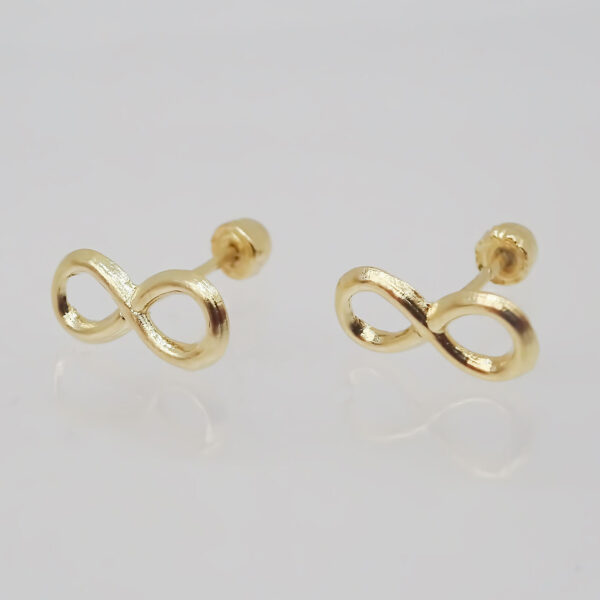 Amor Eterno - Broqueles / Infinito Liso / Aretes Oro 10k - Imagen 7