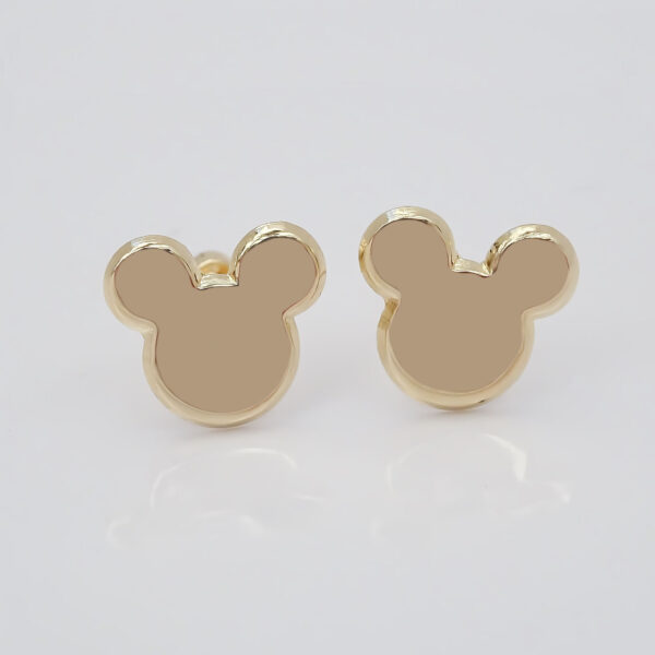 Amor Eterno - Broqueles / Disney Botón Mickey Oro 10k - Imagen 4