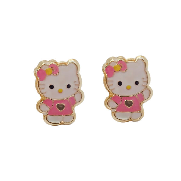 Amor Eterno - Broqueles Aretes / Hello Kitty / Oro 10k