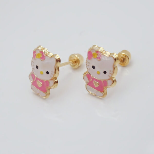 Amor Eterno - Broqueles Aretes / Hello Kitty / Oro 10k - Imagen 7