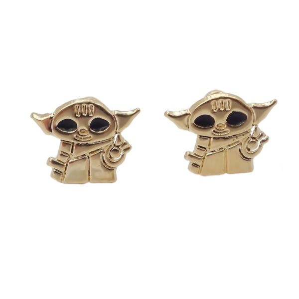 Amor Eterno - Broqueles Aretes Star Wars Yoda Grogu Oro 10k