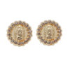 Amor Eterno - Broqueles Aretes Virgen Guadalupe 18p Oro 10k