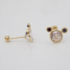 Amor Eterno - Broqueles / Disney Bisel Dama Mickey / Oro 10k - Imagen 6