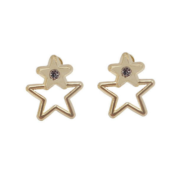 Amor Eterno - Broqueles Estrella Bisel Siluet Aretes Oro 10k