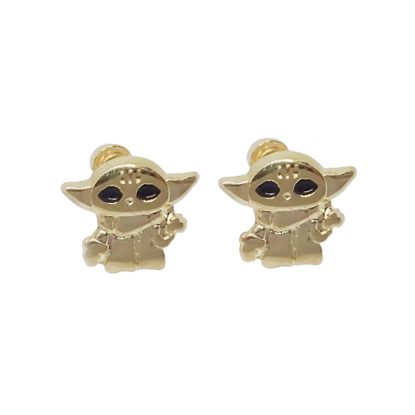 Amor Eterno - Broqueles Aretes Star Wars Yoda Bebé / Oro 10k