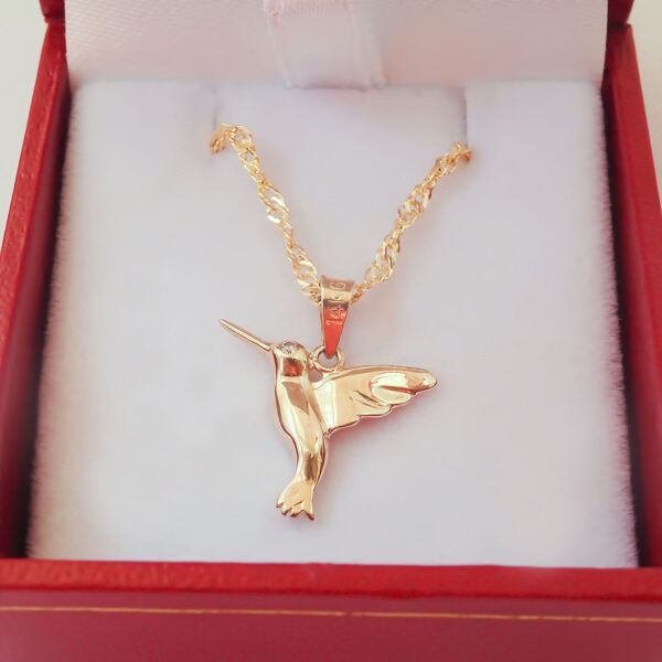 Amor Eterno - Dije Colibrí Oro Sólido 14k + Cadena Regalo - Imagen 8