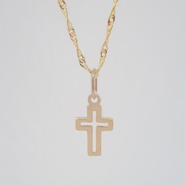 Amor Eterno - Dije Mini Cruz De Cristo En Oro 10k Solido - Imagen 3