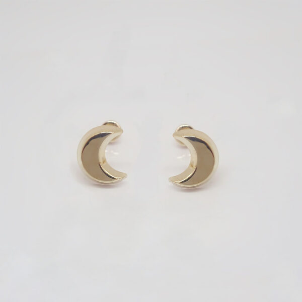 Amor Eterno - Broqueles Luna Basic / Aretes Oro 10k - Imagen 4