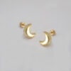 Amor Eterno - Broqueles Luna Basic / Aretes Oro 10k - Imagen 3