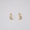 Amor Eterno - Broqueles Luna Mini Diamantes / Aretes Oro 10k - Imagen 3