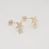 Amor Eterno - Broqueles Estrella Tú Y Yo / Aretes / Oro 10k - Imagen 4