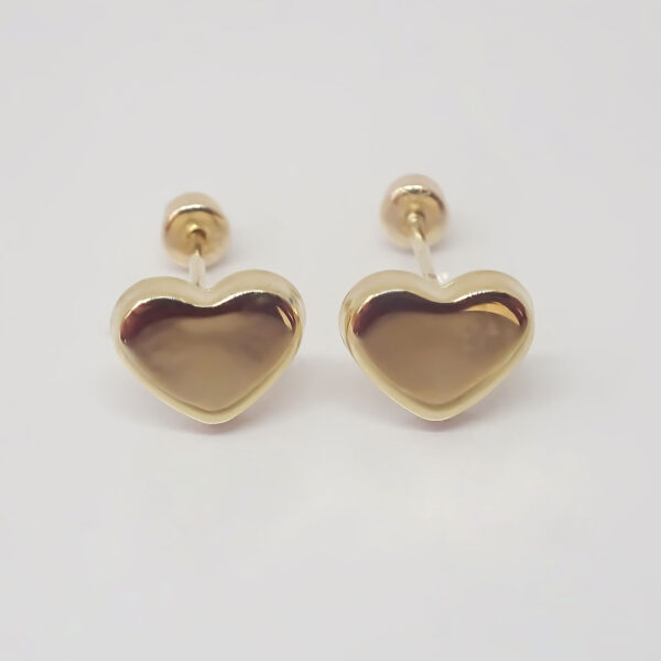 Amor Eterno - Broqueles Corazón Basic Aretes / Oro 10k - Imagen 4