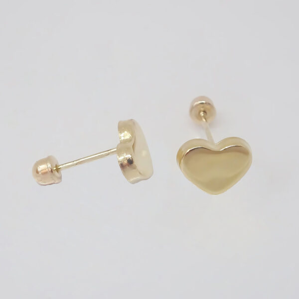 Amor Eterno - Broqueles Corazón Basic Aretes / Oro 10k - Imagen 6