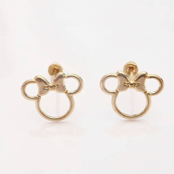 Amor Eterno - Broqueles Disney Silueta Minnie Aretes / Oro 10k - Imagen 4