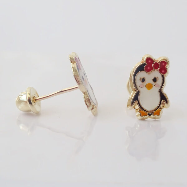 Amor Eterno - Broqueles Deluxe Pinguinos / Aretes / Oro 10k / Pinguinita - Imagen 6