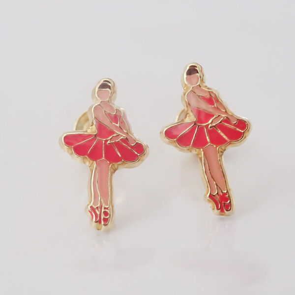 Amor Eterno - Broqueles Deluxe / Bailarina Ballet / Oro 10k - Imagen 4