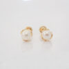 Amor Eterno - Broqueles Deluxe Perla Flor / Aretes / Oro 10k - Imagen 3