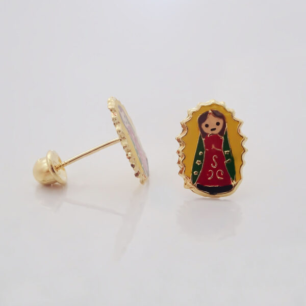 Amor Eterno - Broqueles Deluxe Virgencita / Aretes / Oro 10k - Imagen 6