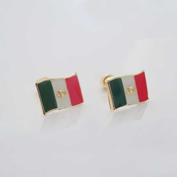 Amor Eterno - Broqueles Independencia México Aretes Oro 10k - Imagen 5