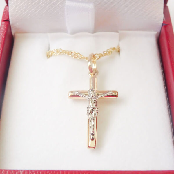 Amor Eterno - Dije Cruz Crucifijo / Cristo Oro 10k + Cadena de Regalo - Imagen 6