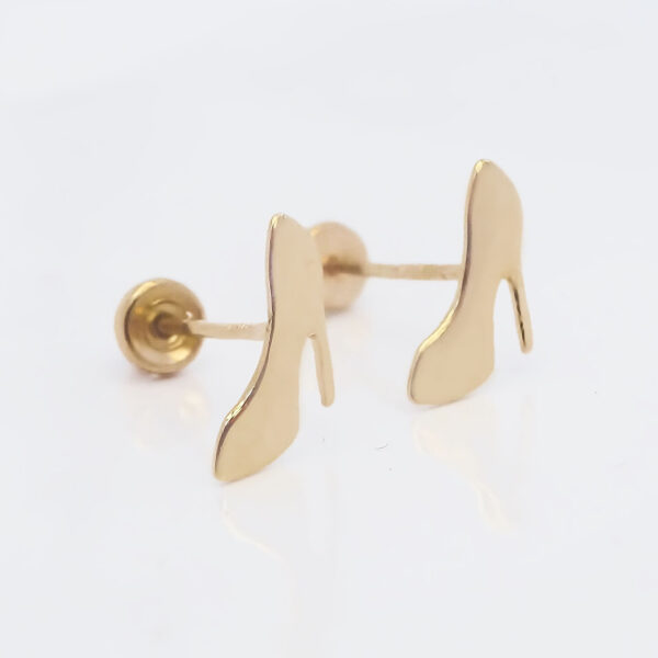 Amor Eterno - Broqueles Tacones Barbie / Aretes Oro 10k - Imagen 4